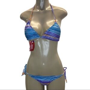 Indecent Proposal Side Ties Scrunch Back Made in USA Bikini NWT